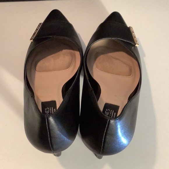 Jones New York Signature Black Faux Leather Pointed Toe Slip On Pump Heel Sz 7 - Picture 8 of 12